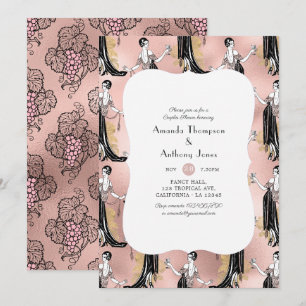 Convites Chá de Casais de Provando de vinho Dourado e de R