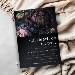 Convites Chá de Casais de Roxos Roxos e Pretos