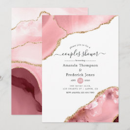 Convites Chá de Casais de velocidade Dourada e Blush