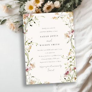 Convites Chá de Casais Florais de Aquarela Suave Meadow
