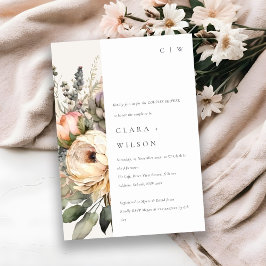 Convites Chá de Casais Florais de outono de Boho Watercolor