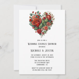 Convites Chá de Casais Rosas Feliz