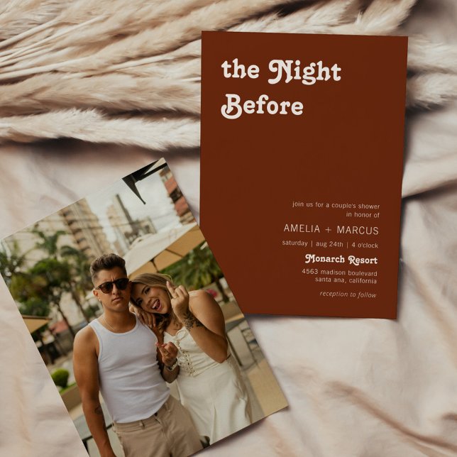 Convites Chá de Casal Chic Terracotta Moderno (Criador carregado)