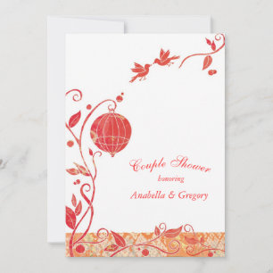 Convites Chá de Casal de Casamento de Aves de Cagem