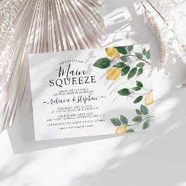 Convites Chá de Casal de limão verde de cor d'água botânica