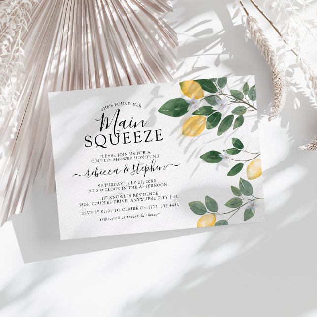 Convites Chá de Casal de limão verde de cor d'água botânica (Criador carregado)