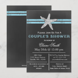 Convites chá de Casal de praia de peixe-estrela