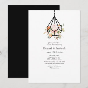 Convites Chá de Casal Floral Boho Geométrico em Terrário Su