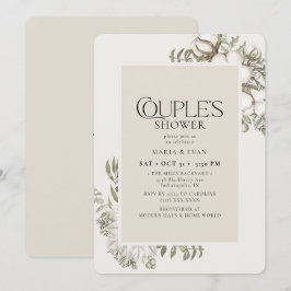 Convites Chá de Casal Floral Elegante Winter Greenery