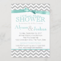 Chá de casamento Aqua moderno Zigzag