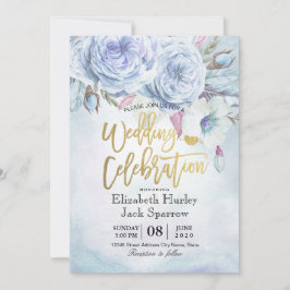 Convites Chá de casamento Aquarela Bohemian Floral Feenas