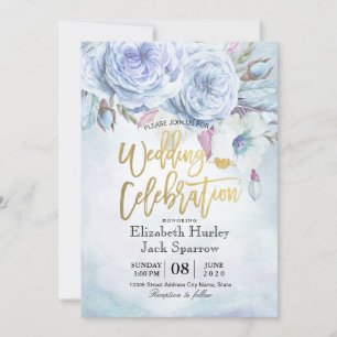 Convites Chá de casamento Aquarela Bohemian Floral Feenas