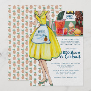 Convites Chá de casamento Casal churrasco   Casal Vintage