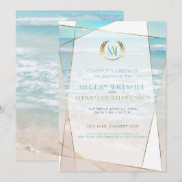 Convites Chá de casamento | Casamento de Praia do Monograma