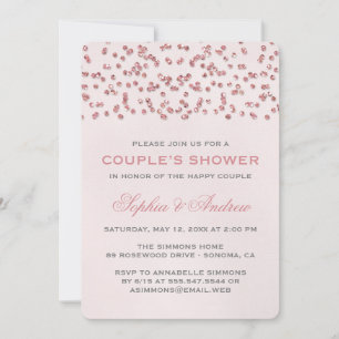 Convites Chá De Casamento Confetti Confetti, Glam Pink