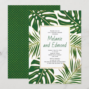 Convites chá de casamento das folhas tropicais verdes