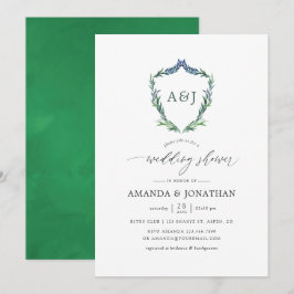 Convites Chá de casamento de Aquarela Verde Laurel Crest