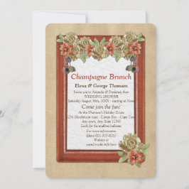 Convites Chá de casamento de arte de textura de couro e sue