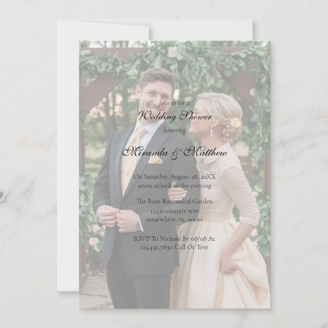 Convites Chá de casamento de Buquê rosa amarelo-manteiga (Frente)