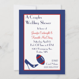 Convites Chá de casamento de Casais de futebol vermelho e a