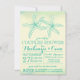 Convites Chá de casamento de Casais de Starfish da praia de