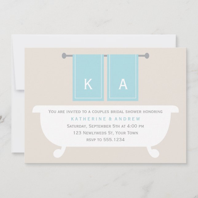 Convites Chá de casamento de Casais de suas toalhas (Frente)