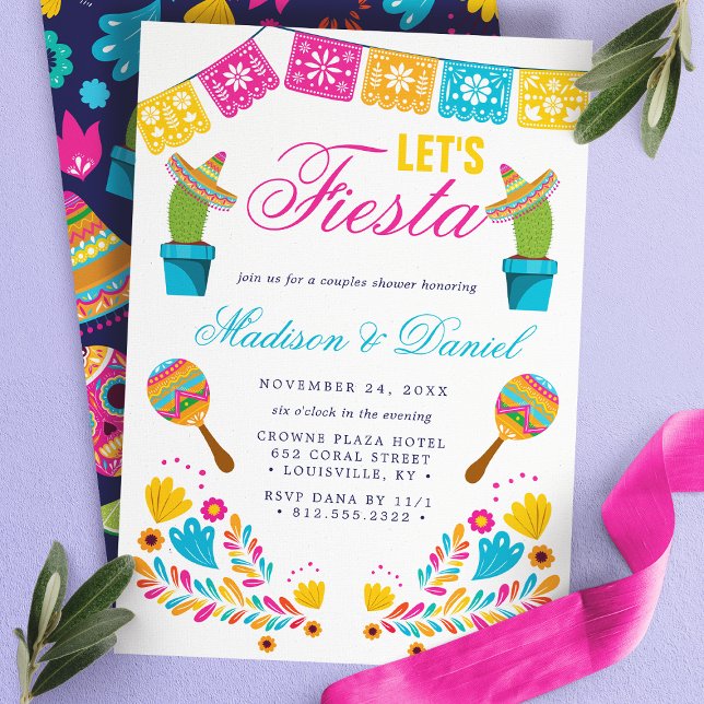 Convites Chá de casamento de Casais Floral do Fiesta Mexica (Criador carregado)