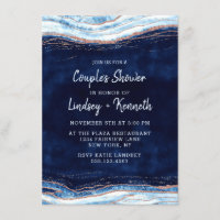 Chá de casamento de Casal fina de Geodo Azul Sapph