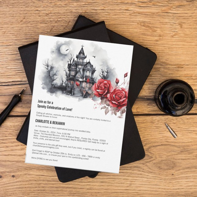 Convites Chá de Casamento de Casal Gótico de Halloween (Criador carregado)