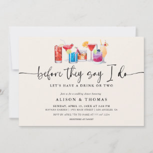 Convites Chá de Casamento de Coquetel   Festa de Noivado