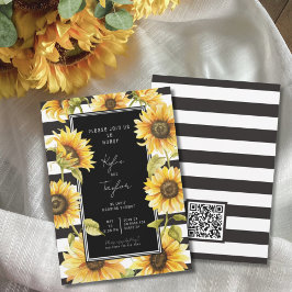 Convites Chá de casamento de distribuição de girassol preto