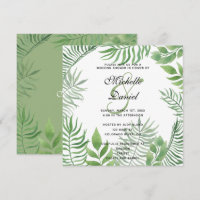 Chá de casamento de Folhagem de Aquarela