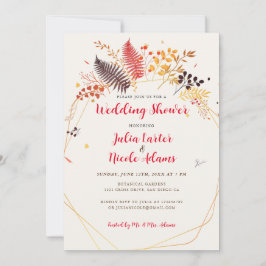 Convites Chá de casamento de Folhagem de Cogumelos Wildflow