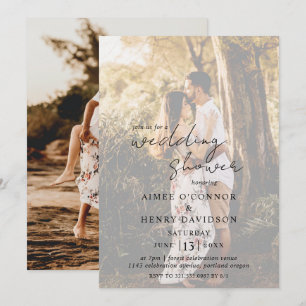 Convites Chá de casamento de Fotografia Moderna do Script R