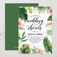 Chá de casamento de Frame Floral Tropical Watercol