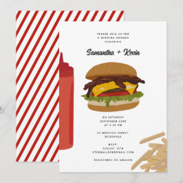 Convites Chá de casamento de Fries de Comida Rápida