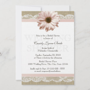 Convites Chá de casamento de Lace do País de Daisy Blush