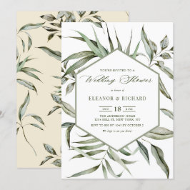 Convites Chá de casamento de Moldura Rustic Watercolor