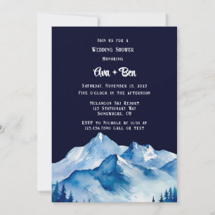 Convites Chá de casamento de Montanhas Brancas Azul