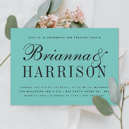 Convites Chá de casamento de nomes de Casais Azuis do Robin