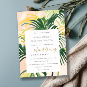 Convites Chá de casamento de Palma Tropical Boho Blush Gree