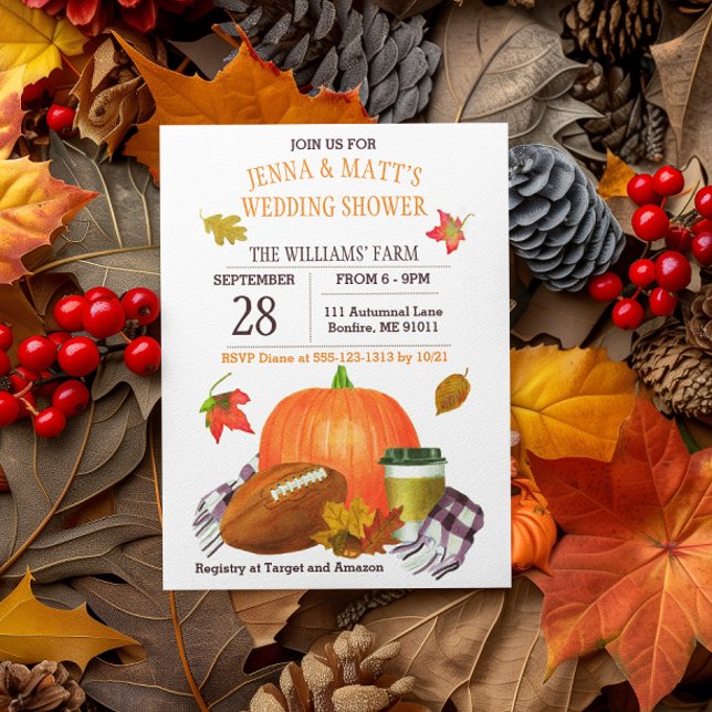 Convites Chá de casamento De Plum De Marinho De Futebol Da  (Criador carregado)