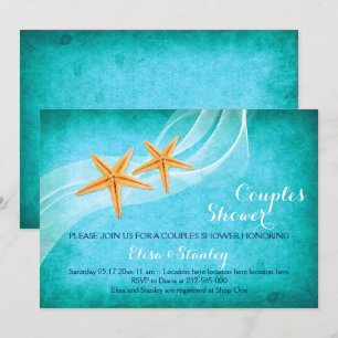 Convites chá de casamento de Starfish turquoise Beach