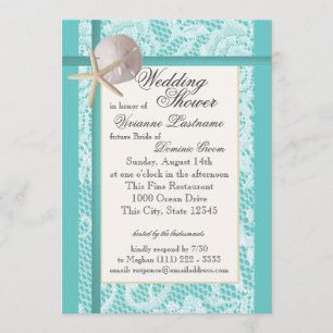 Convites Chá de casamento de Tema Oceano