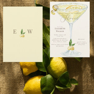 Convites Chá de casamento Elegante de Creme e Limoncello Am