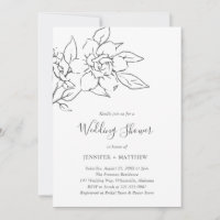 Chá de Casamento Elegante Floral de Arte Neutral
