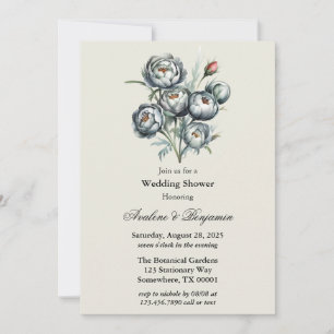 Convites Chá de casamento Elegante Verde e Cinza