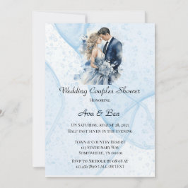 Convites Chá de Casamento Floral com Tinta de Álcool Dusty