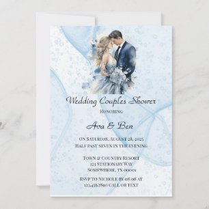 Convites Chá de Casamento Floral com Tinta de Álcool Dusty