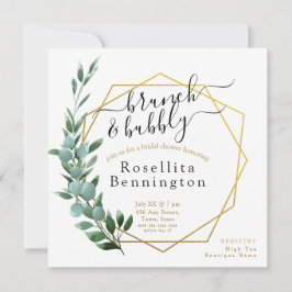 Convites Chá de casamento Floral Eucalyptus Elegance Único